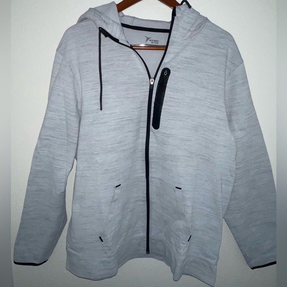 Old Navy Active Gray Hoodie with Black Accents
